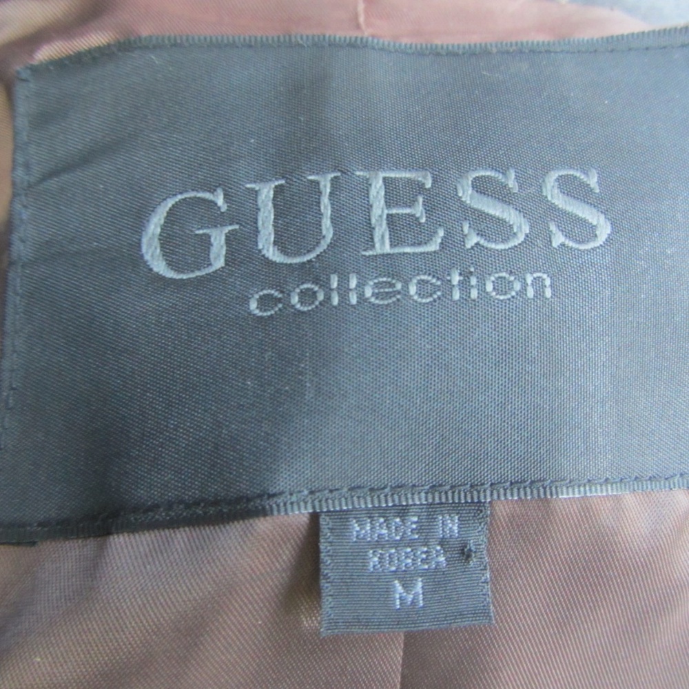 GUESS WHIPSTICHED BROWN LEATHER 3/4 LONG JACKET M - Picture 8 of 8